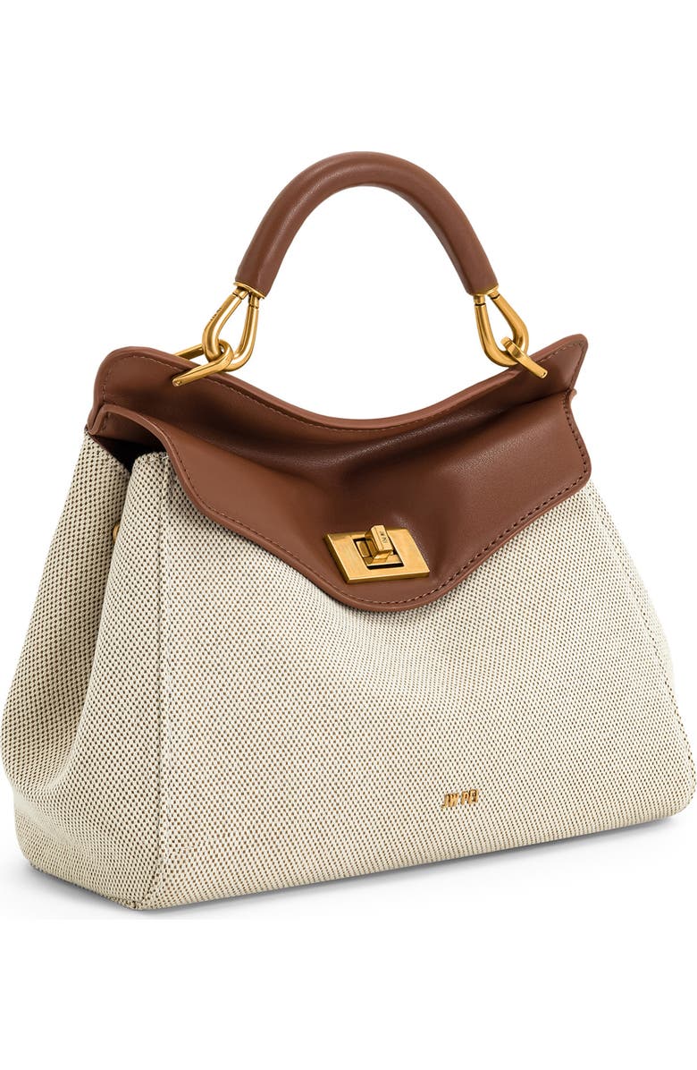 JW PEI Lucia Faux Leather Top Handle Bag, Alternate, color, Brown Canvas