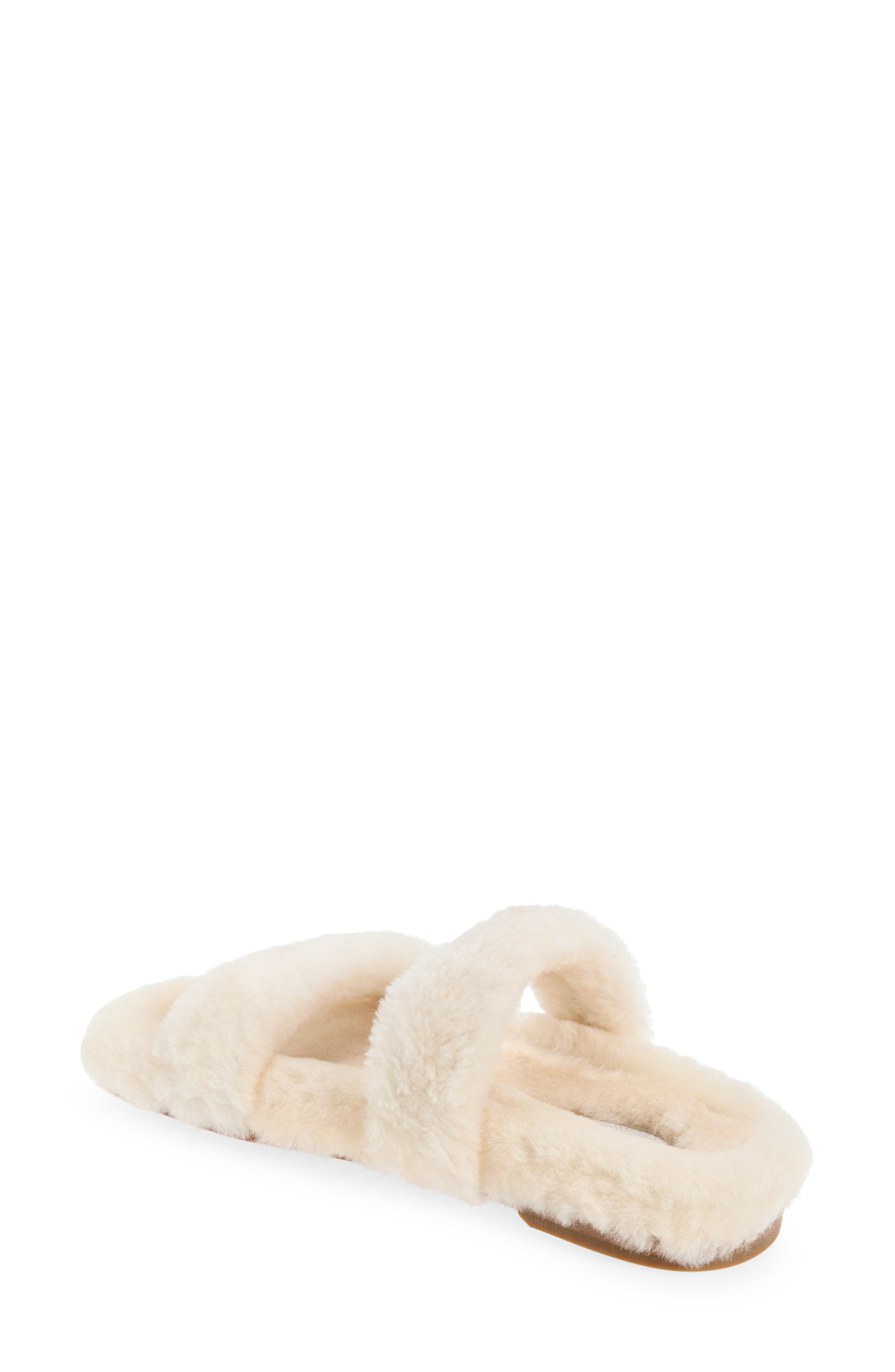 Grace Footwear Catania Faux Fur Slide Sandal, Alternate, color, Natural