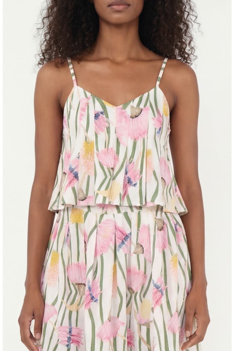 The Reef Pleated Camisole, Main, color, AUSSIE DESERT FLOWERS