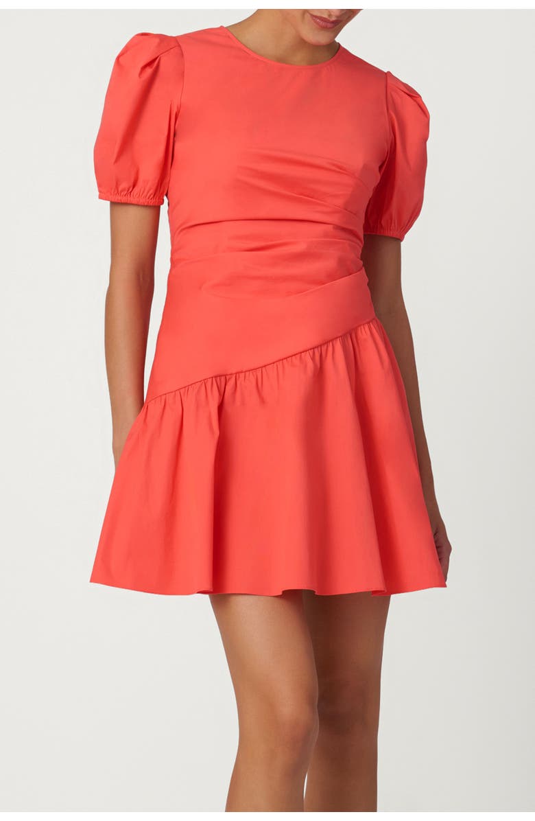 Shoshanna Cotton Poplin Milton Dress, Main, color, Tangerine