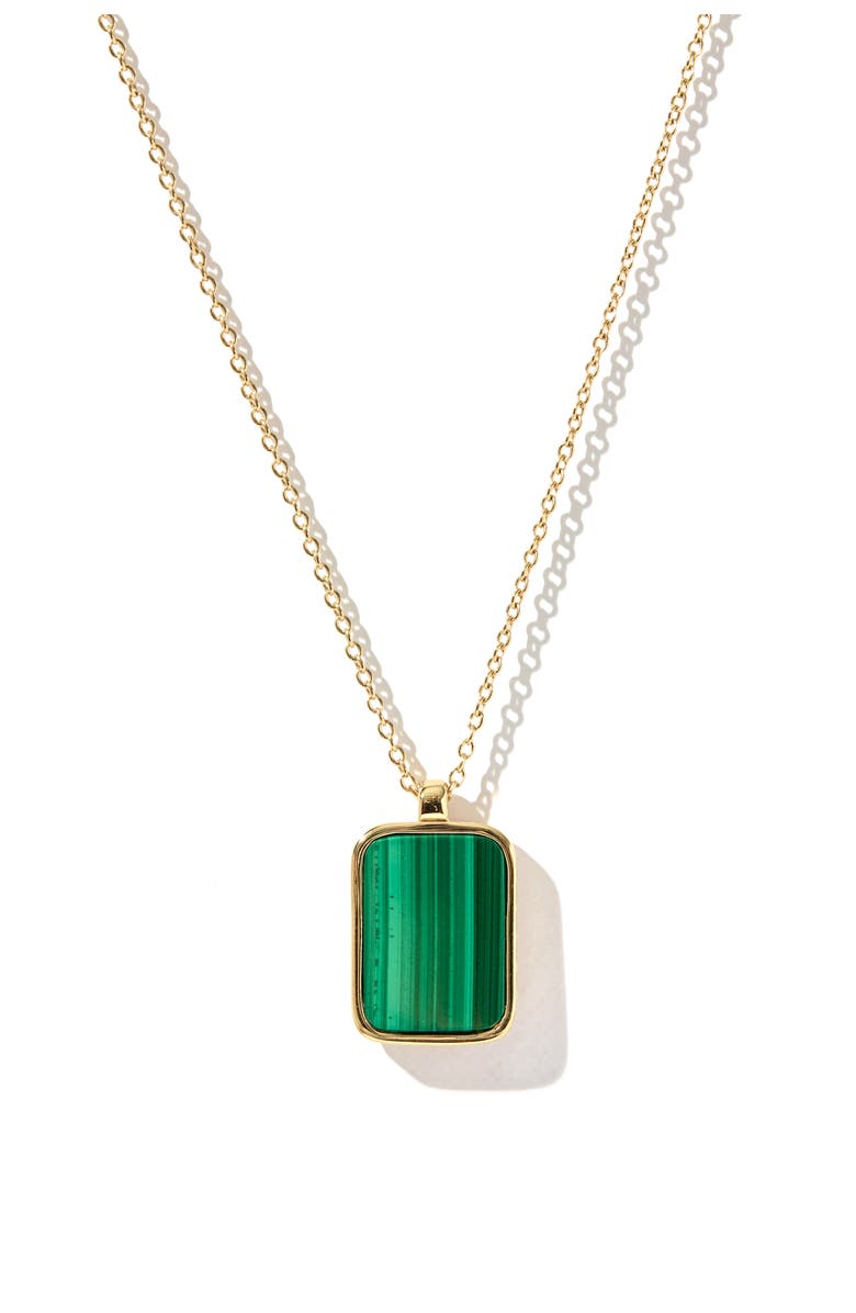 Otiumberg 14kt Gold Vermeil Malachite Tag Pendant, Main, color,