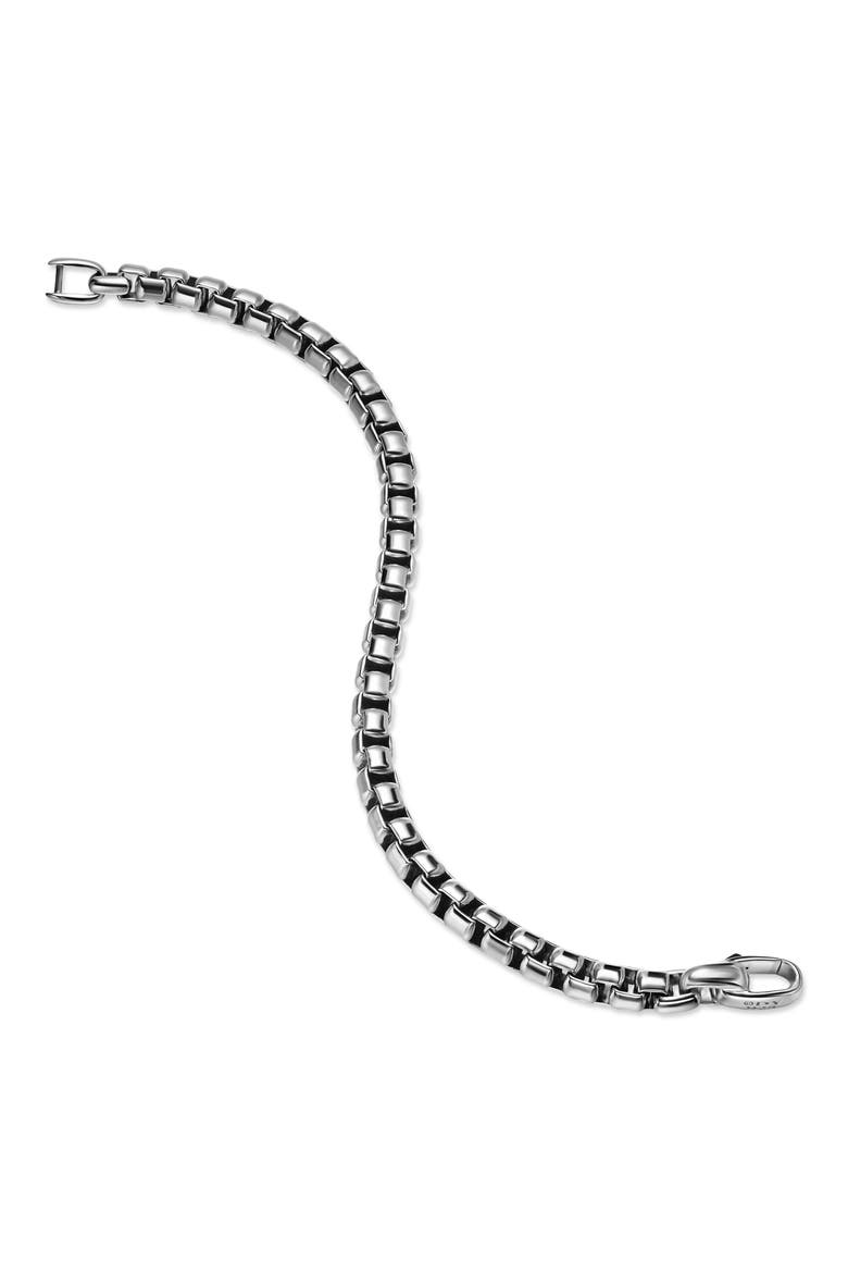 Men's Box Chain Bracelet in Sterling Silver, 7.3mm, Alternate, color, STERLING SILVER