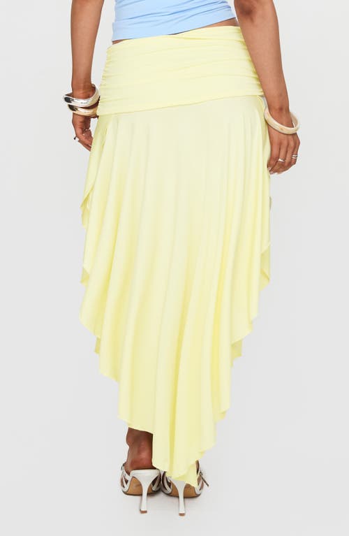 Princess Polly Symphonia Asymmetric Midi Skirt In Yellow