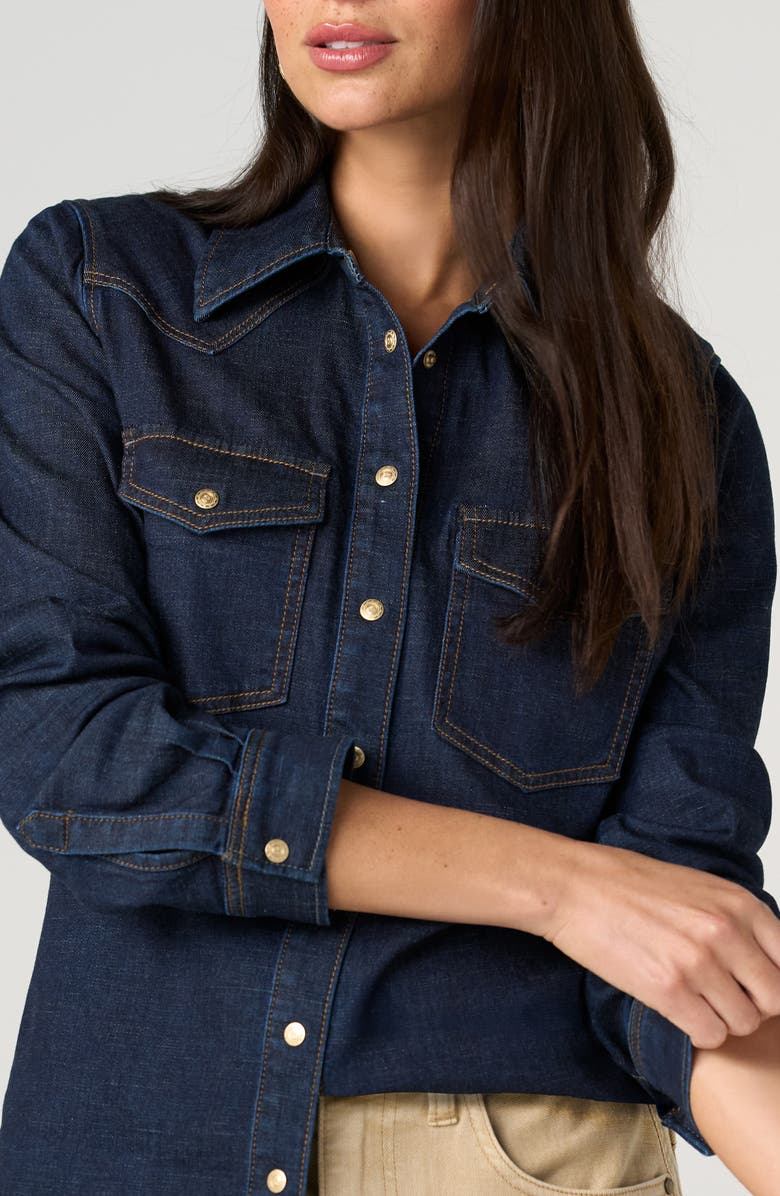Liverpool Western Slim Fit Denim Shirt, Alternate, color, Triple Crown