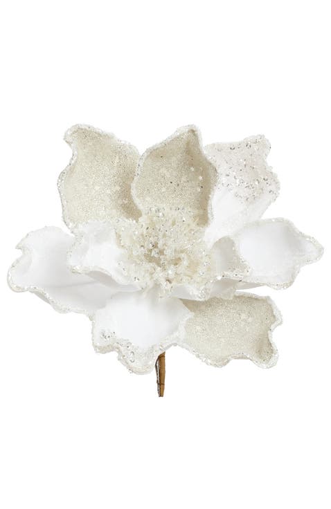 Magnolia Flower with Clip, Set of 12