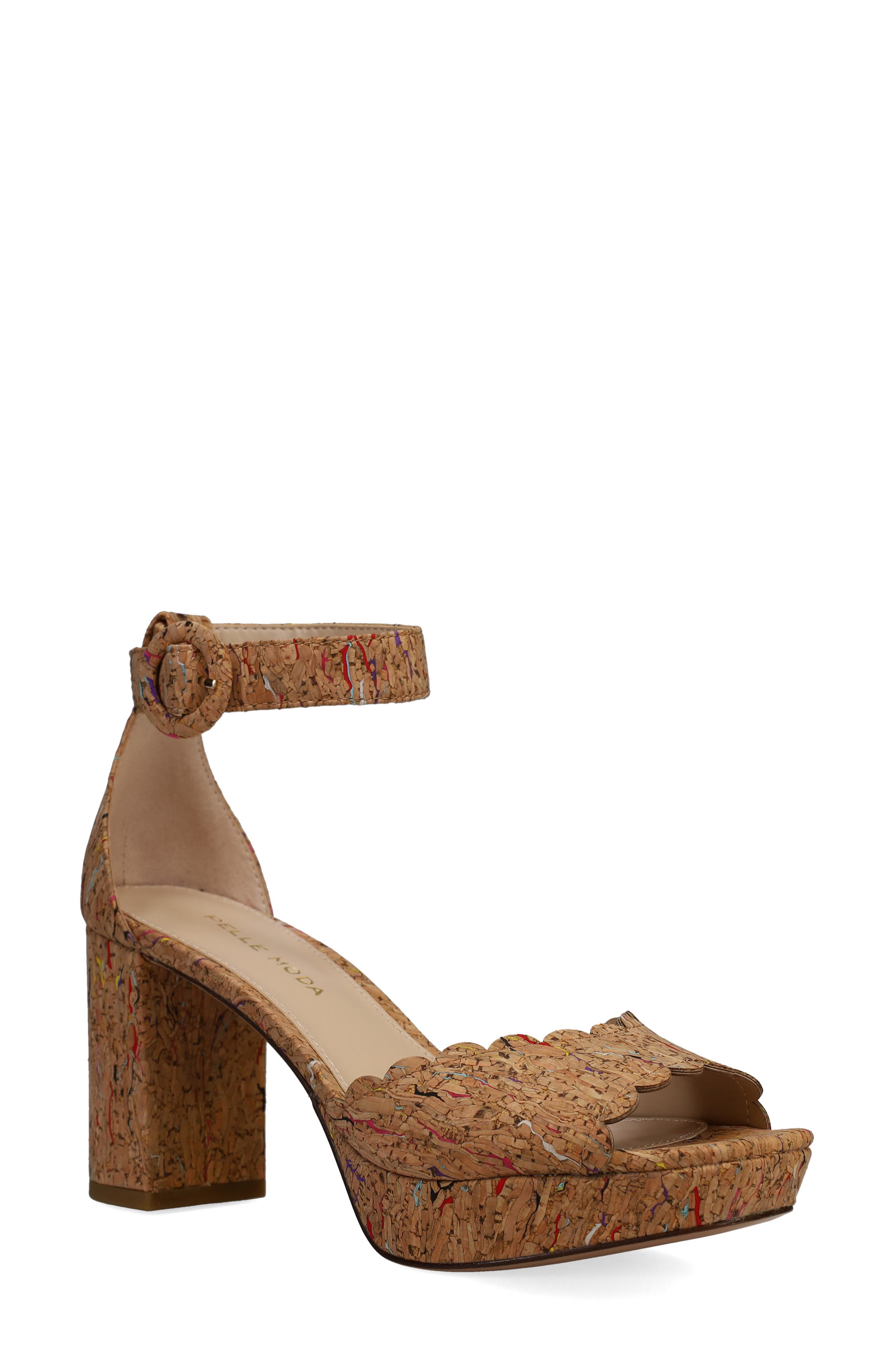Aneko Platform Sandal, Main, color, MULTI CORK