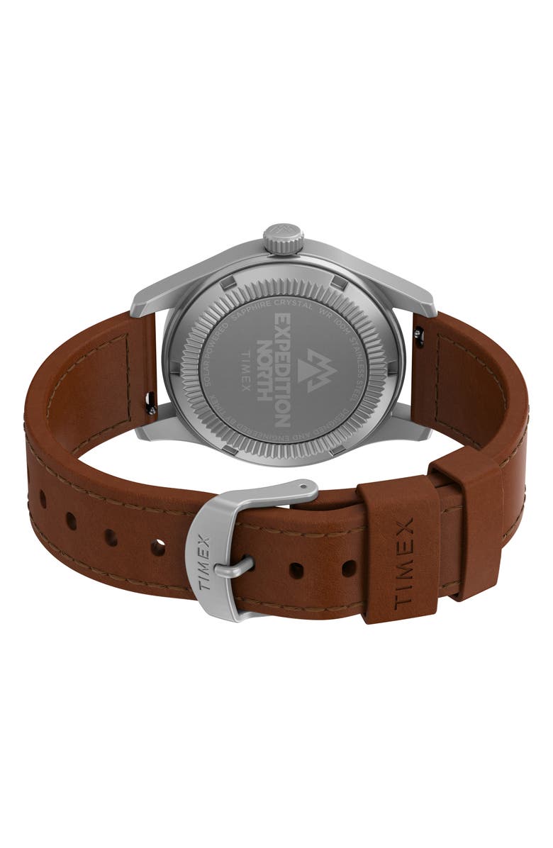 Timex<sup>®</sup> Expedition North Field Post Solar Leather Strap Watch, 36mm, Alternate, color, Tan