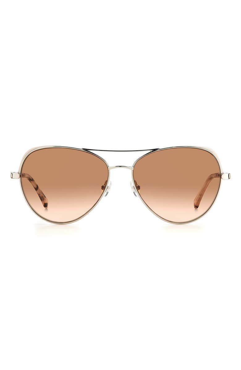 Kate Spade New York katalina 59mm gradient round aviator sunglasses, Main, color, 