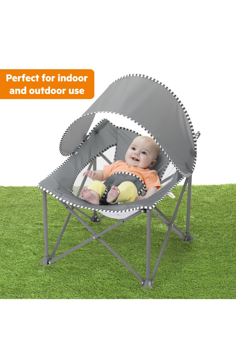 BRIGHT STARTS Pop 'N Chill Travel Seat, Alternate, color, Grey