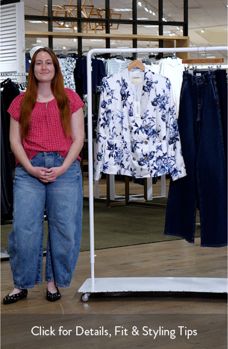 Colin Floral Double Breasted Silk Blazer, sales video thumbnail