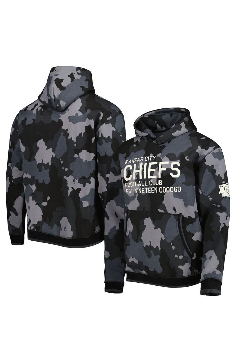 THE WILD COLLECTIVE Men's The Wild Collective Black Kansas City Chiefs Camo Pullover Hoodie, Main, color, Black