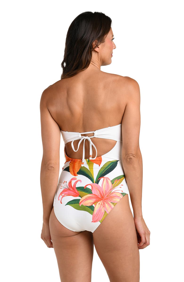 La Blanca Jungle Blossoms Beaded One-Piece Swimsuit, Alternate, color, Ivory Multi