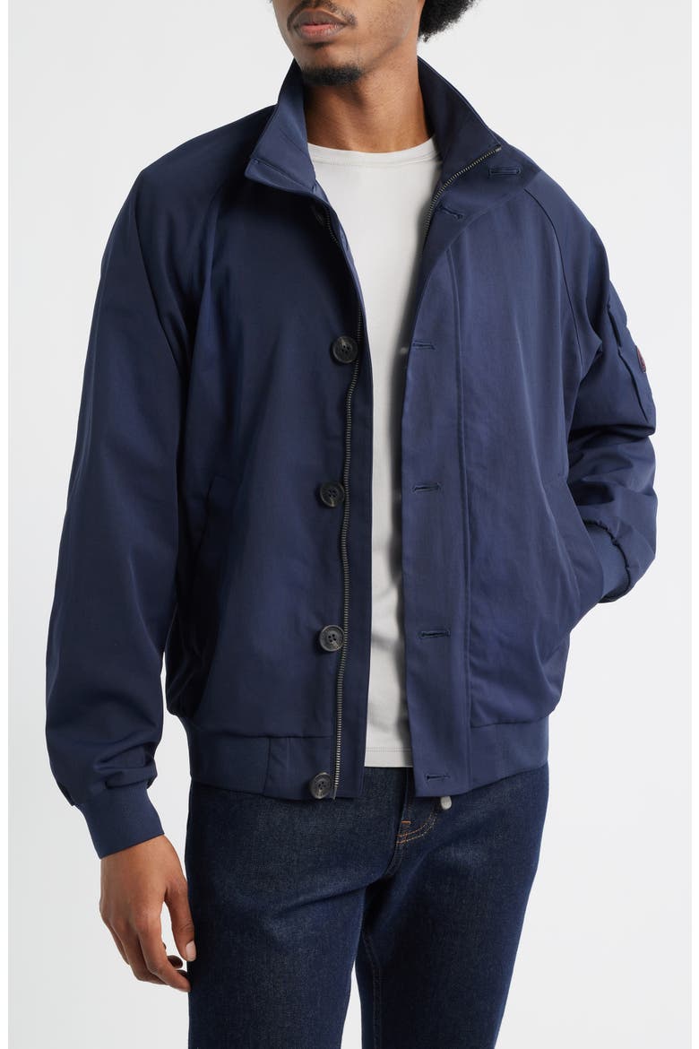 Blade Water Resistant Bomber Jacket, Main, color, NAVY BLUE