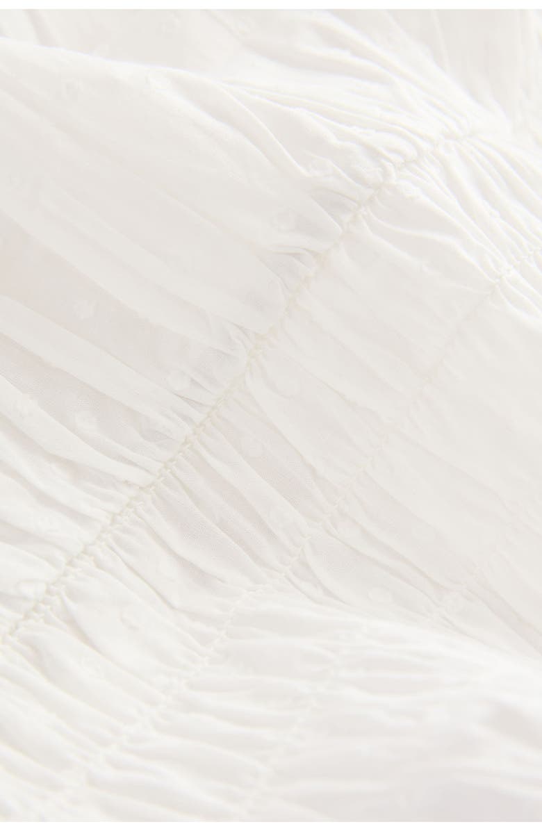 NEXT Sleevless Smocked Pin Dot Camisole, Alternate, color, White