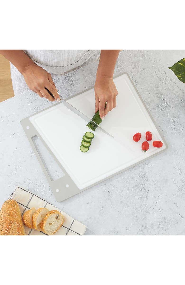 JoyJolt 3-Piece Cutting Board Set, Alternate, color, Grey And White