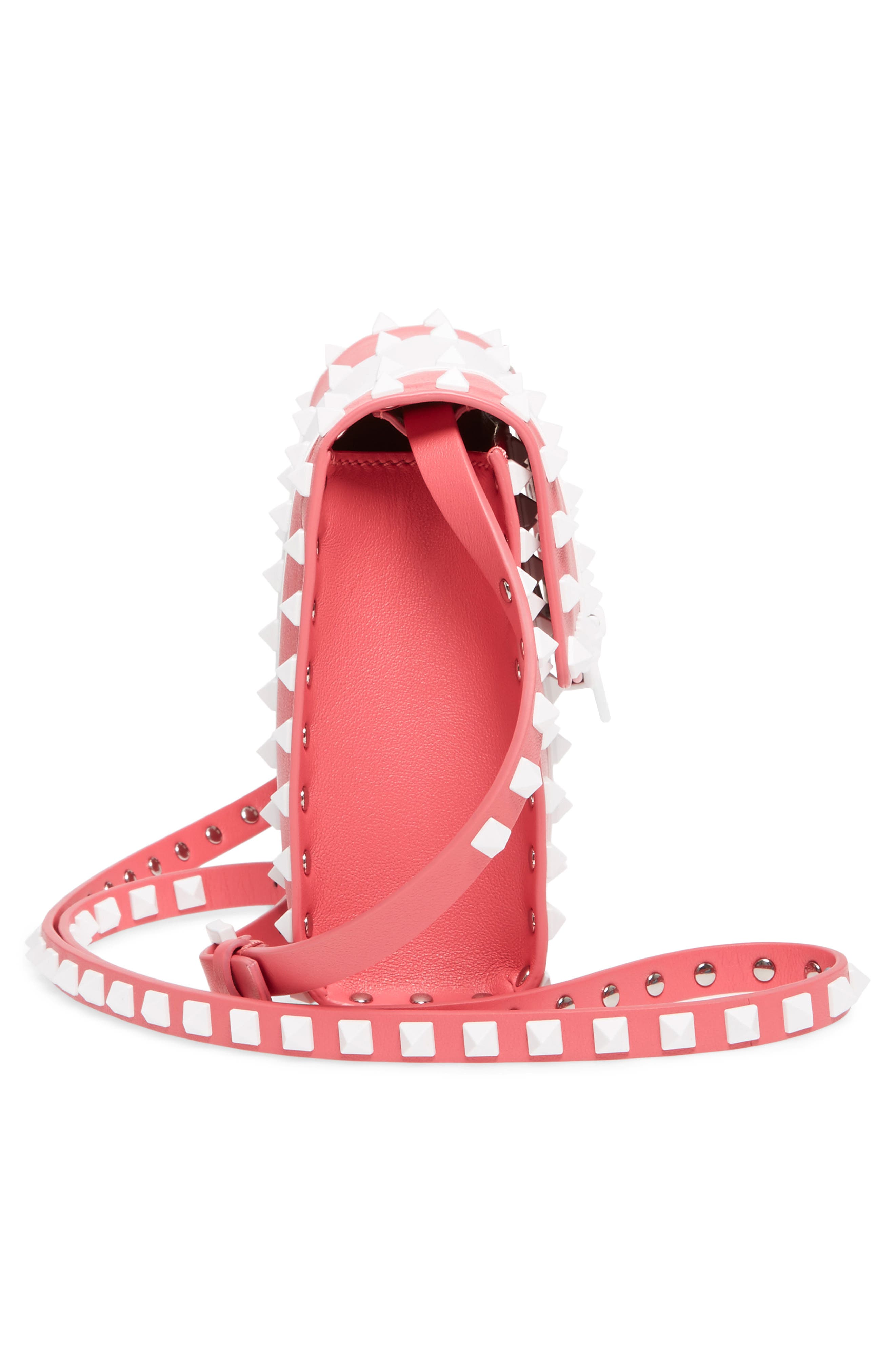 Valentino Garavani Rockstud Colorblock Leather Shoulder/Crossbody Bag, Alternate, color, 