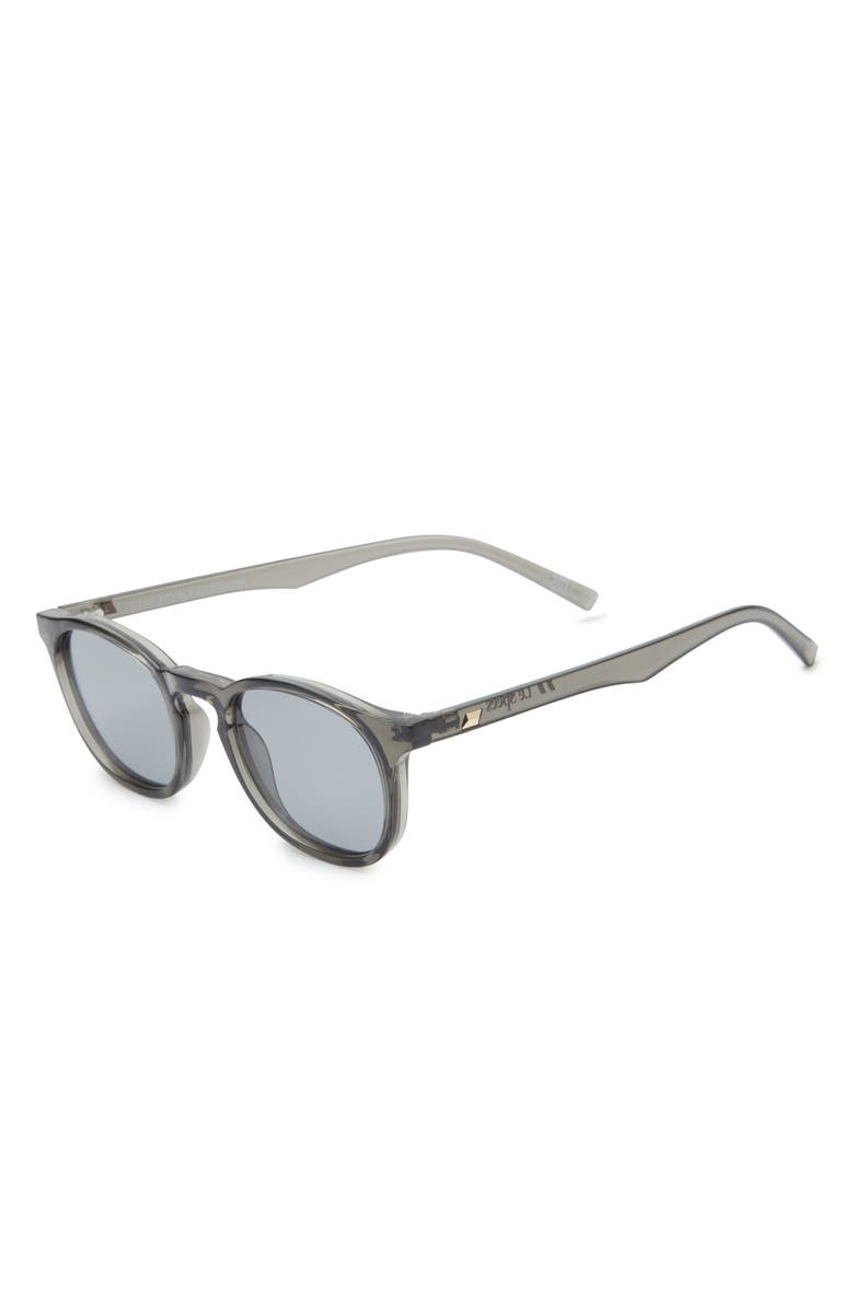 Le Specs Club Royale 48mm Round Sunglasses, Alternate, color, Pewter / Smoke Tint