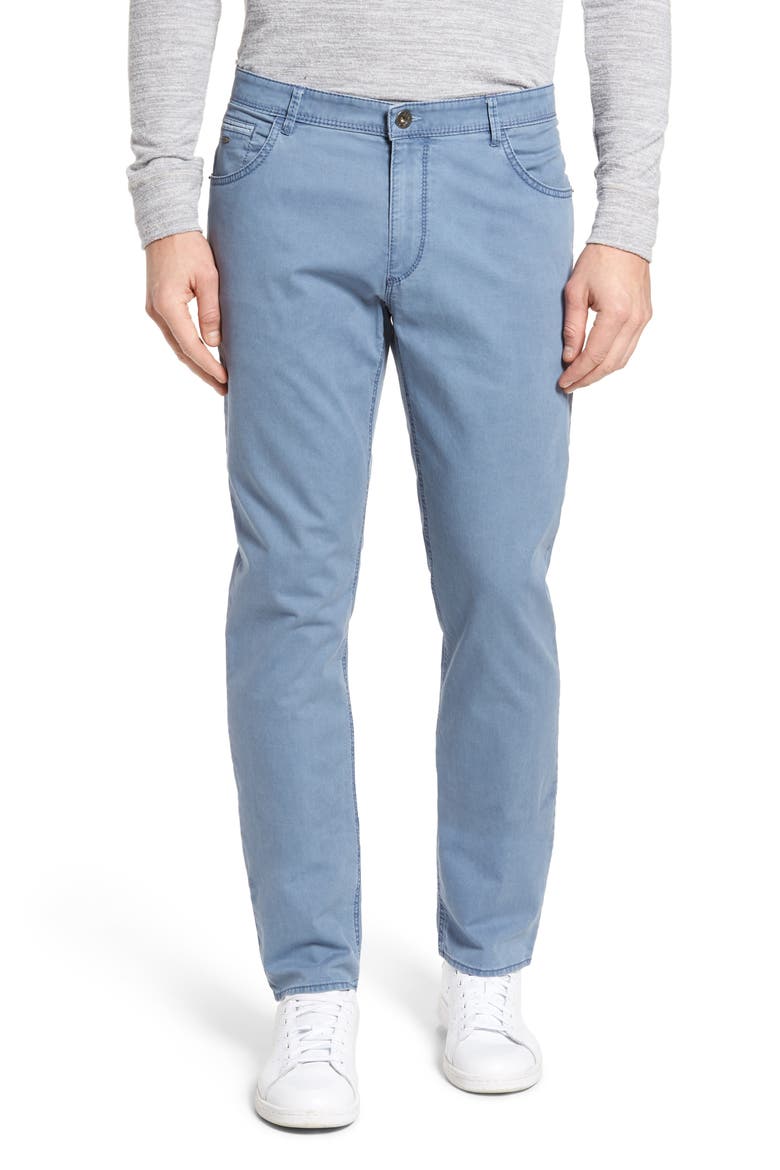 Chuck Flat Front Stretch Cotton Pants, Main, color, SKY BLUE