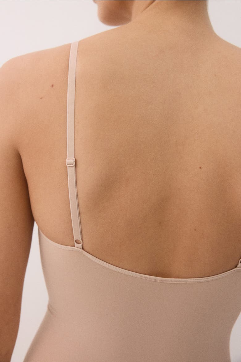 Firm Shape Sculpting Thong Bodysuit, Alternate, color, Light beige
