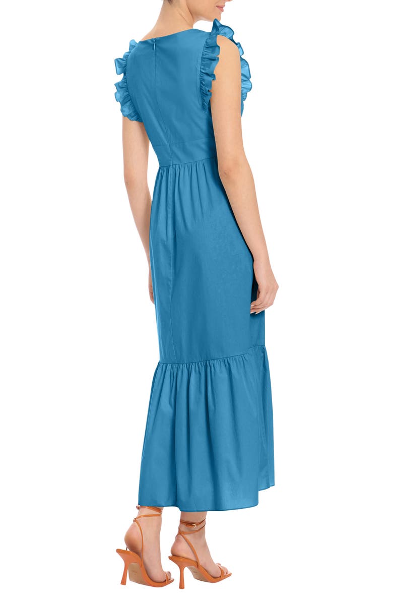 Maggy London V-Neck Sleeveless Solid Maxi Dress, Alternate, color, 