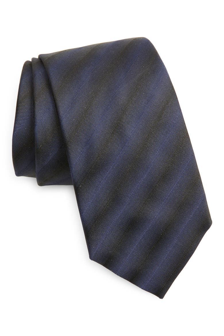Gradient Stripe Silk Tie, Main, color, DARK PURPLE
