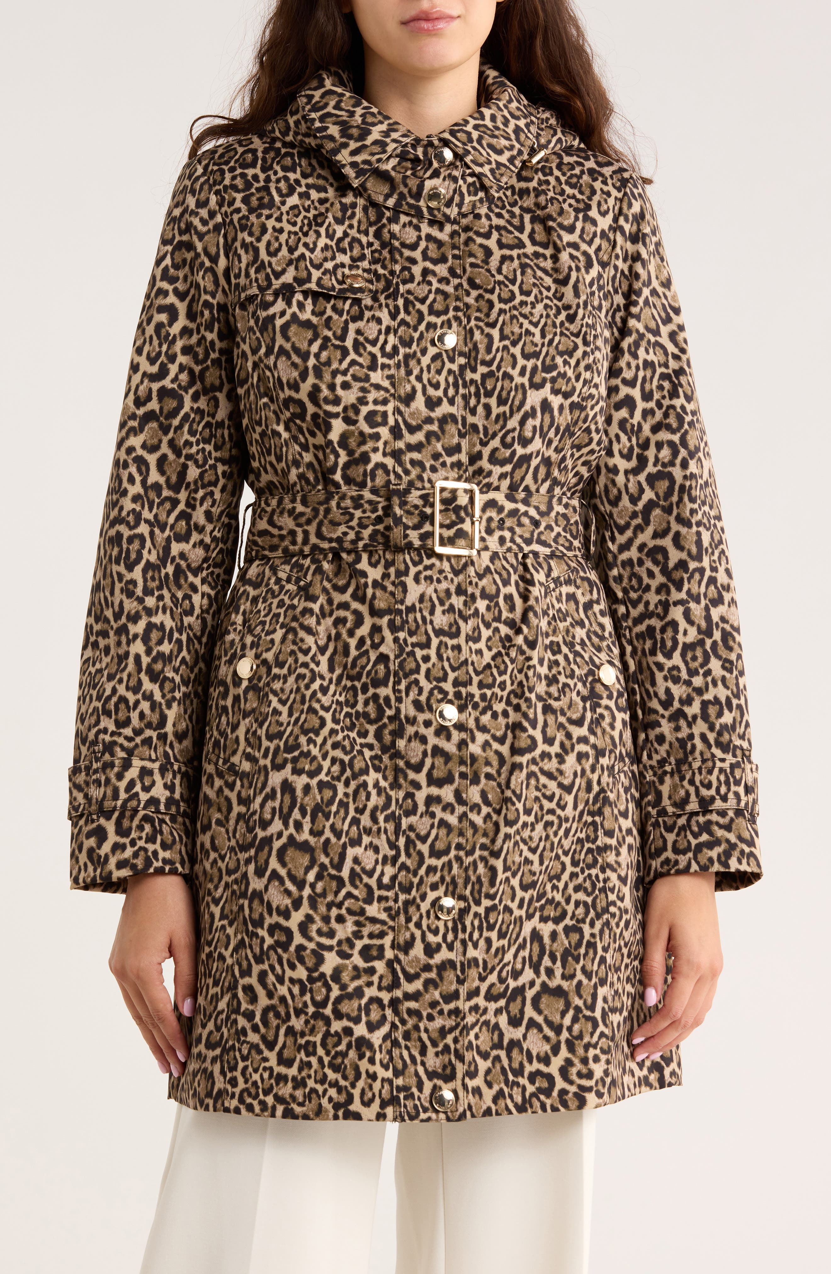 Michael Kors Water Resistant Belted Trench Coat