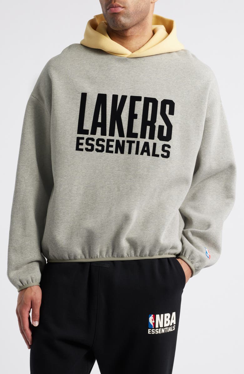 Fear of God Essentials x NBA Los Angeles Lakers Graphic Hoodie, Main, color, 