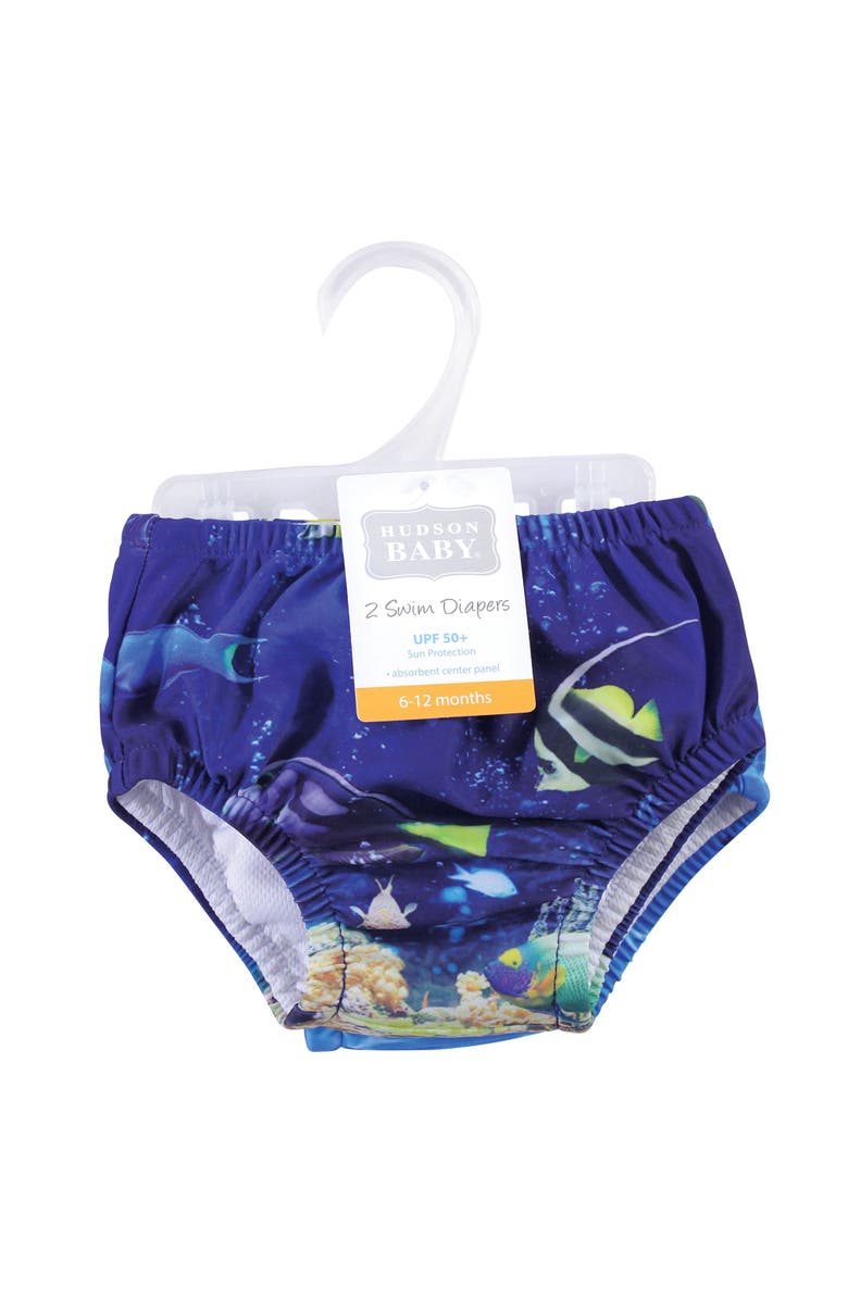 Hudson Baby Rashguard Set, Alternate, color, Coral Reef Dolphin