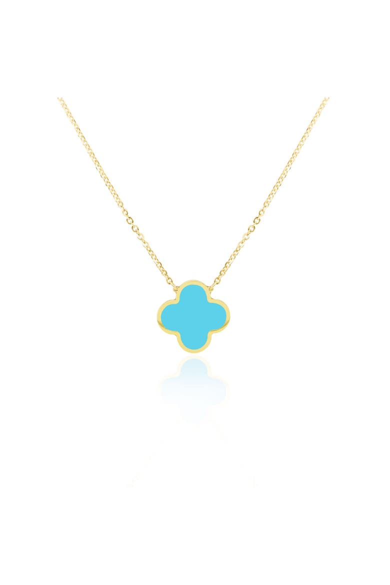 Extra Large Turquoise Single Clover Necklace, Main, color, Turquoise