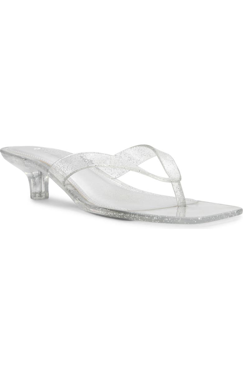 Steve Madden Tracie Kitten Heel Flip Flop, Main, color, Silver Glitter