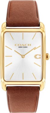 COACH Elliot Leather Strap Watch, 32mm x 36mm