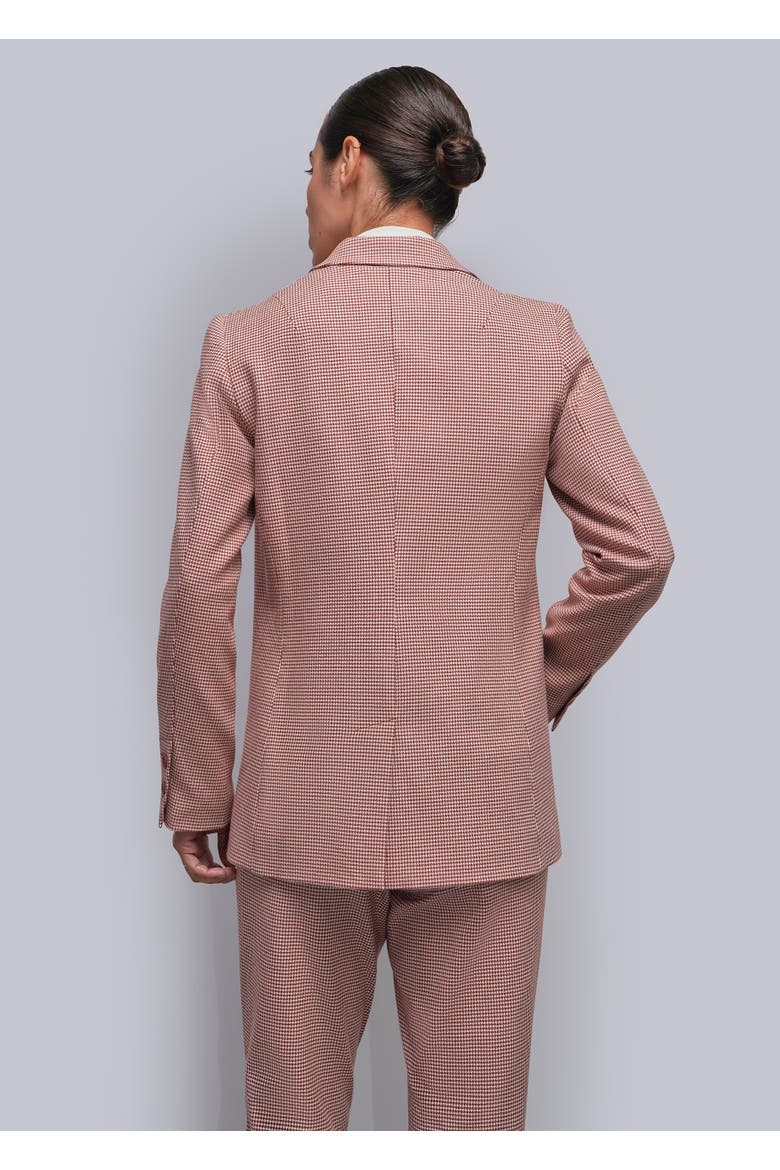 The Empower Houndstooth Notch Lapel Blazer, Alternate, color, CINNAMON/OAT