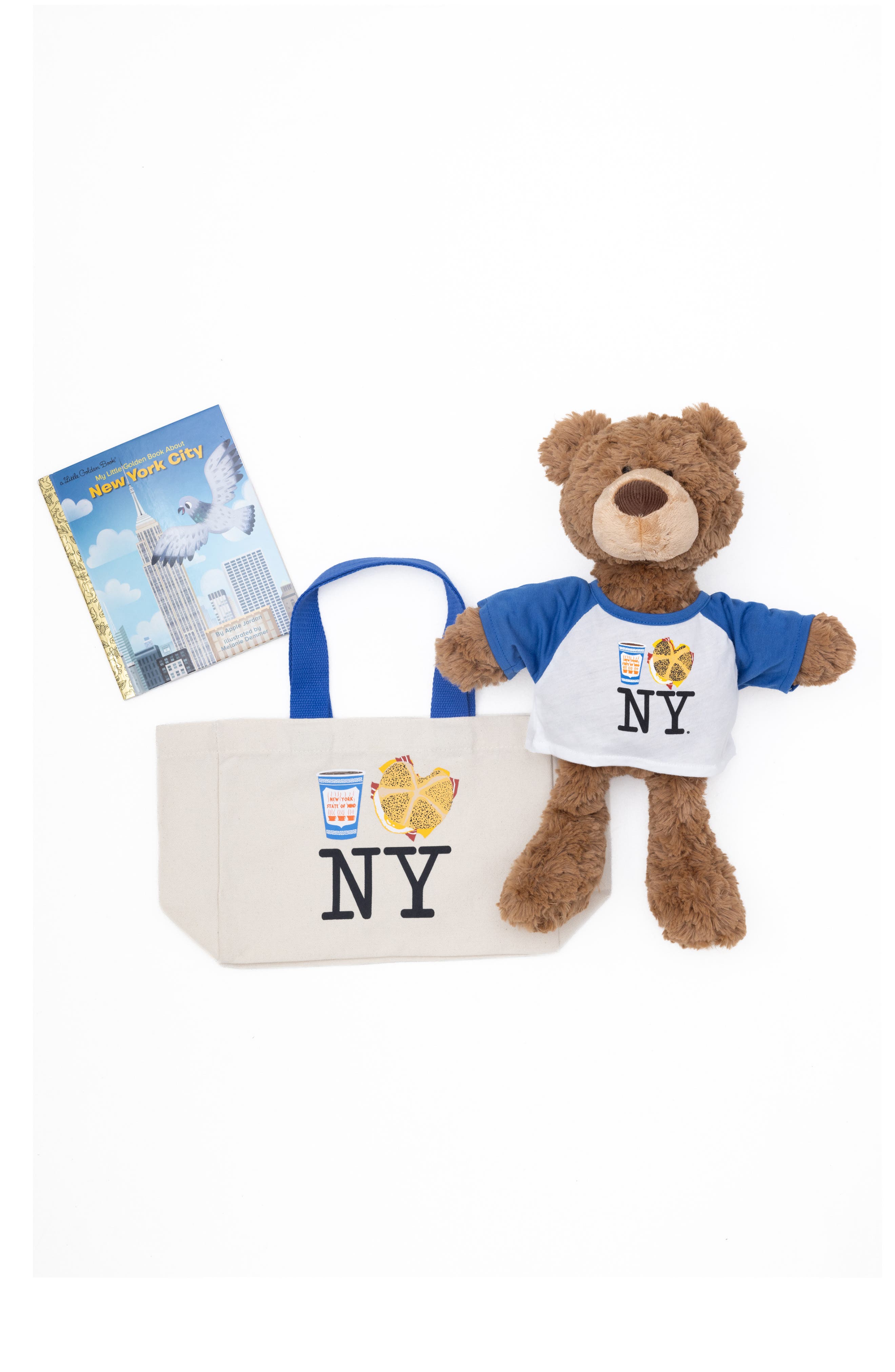 Tote, Book and Teddy Bear Stuffed Animal Set, Alternate, color, COFFEE