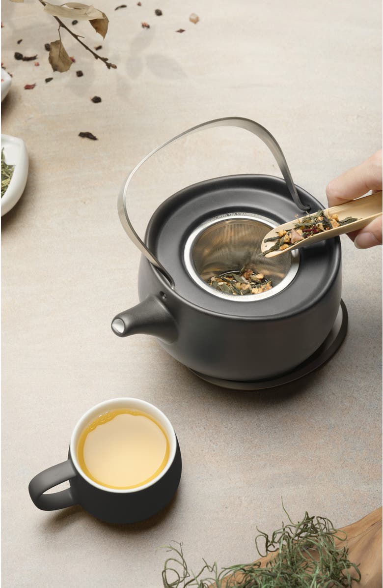 OHOM INC Leiph Self-heating Teapot Set, Alternate, color, Inkstone Black