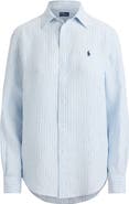 Polo Ralph Lauren Classic Fit Stripe Linen Button-Up Shirt