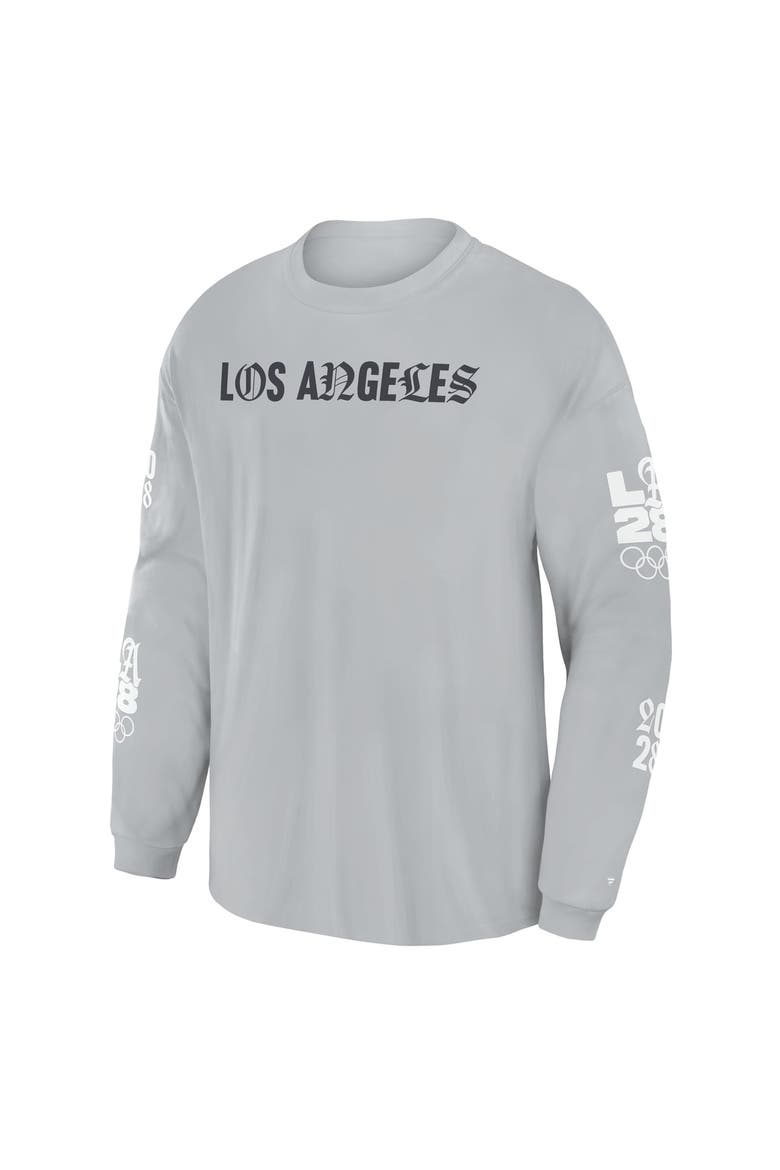 Men's Fanatics Gray LA28 Summer Olympics Oversized Type Play Long Sleeve T-Shirt, Alternate, color, Gray