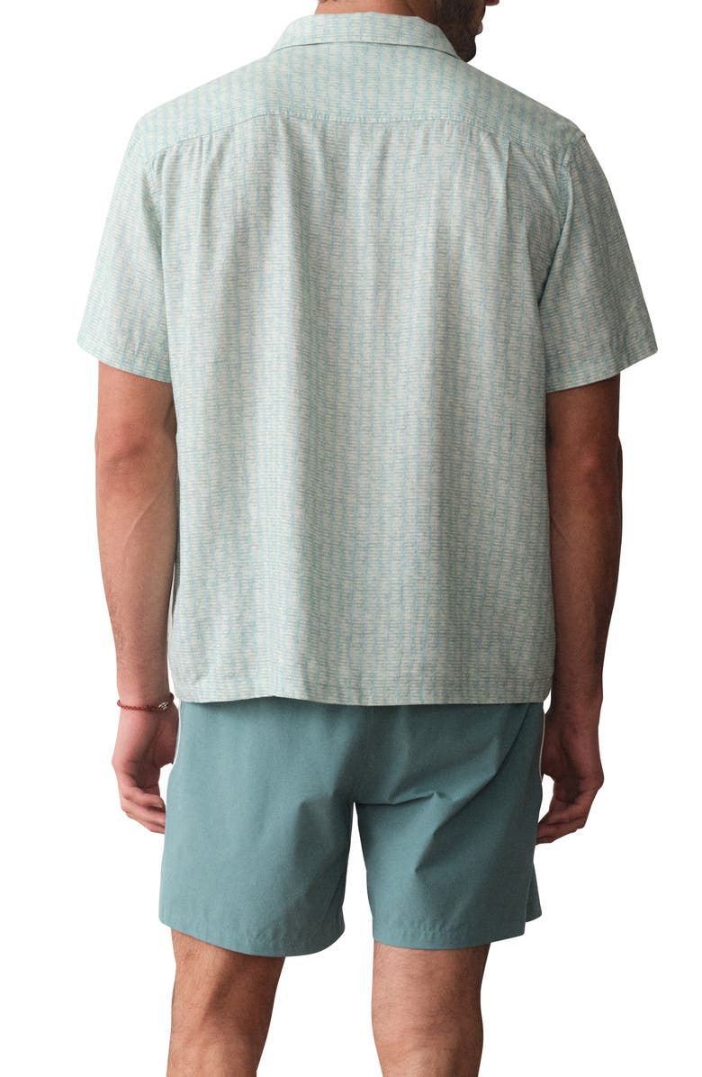 Marine Layer Resort Camp Shirt, Alternate, color, Aqua Sardine Print