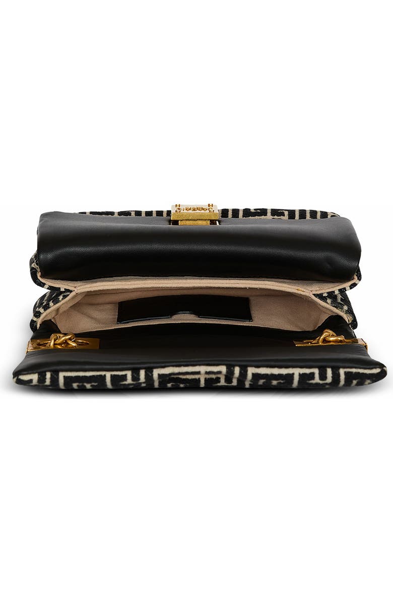 Balmain 1945 Soft Small Monogrammed Canvas Bag, Alternate, color,