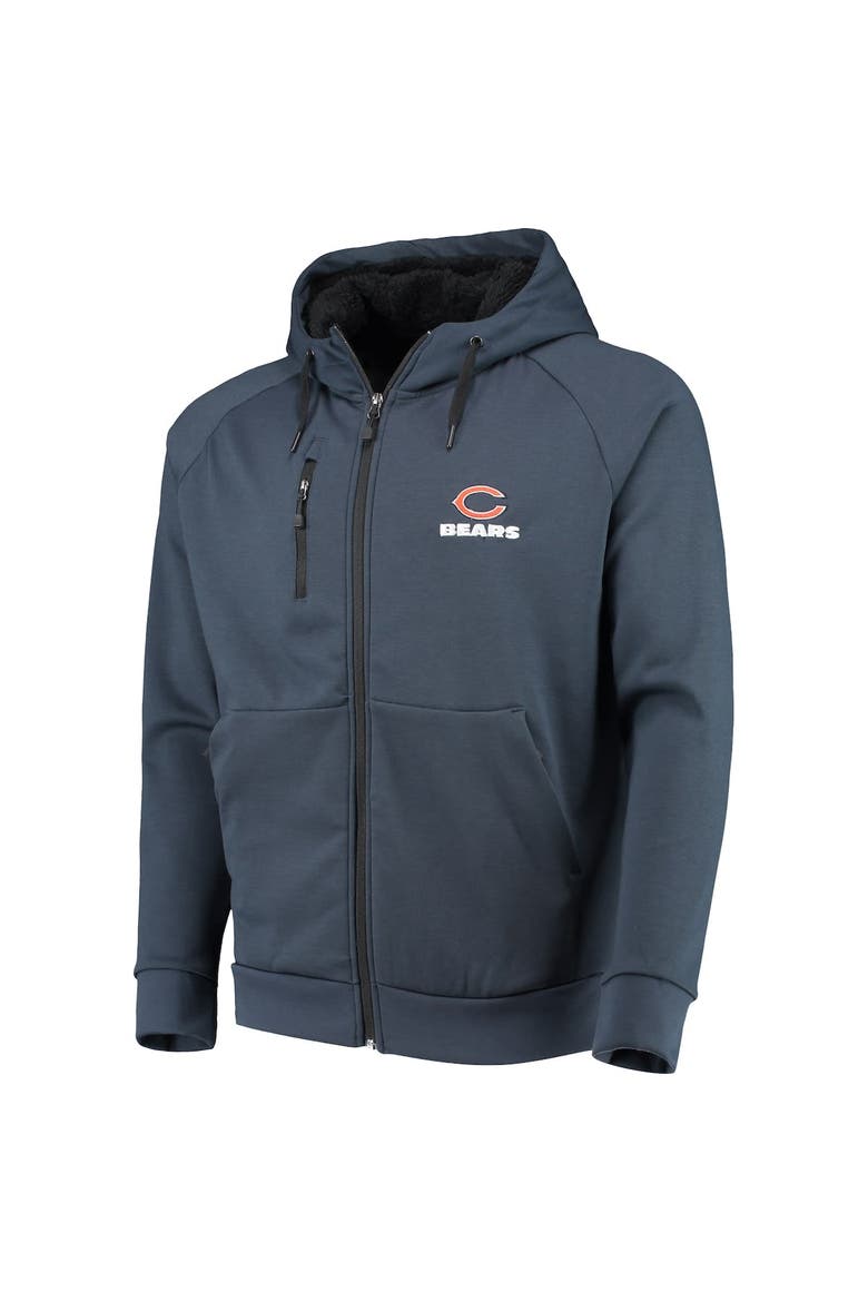 Men's Dunbrooke Navy Chicago Bears Shag Tri-Blend Full-Zip Raglan Hoodie, Alternate, color, Navy