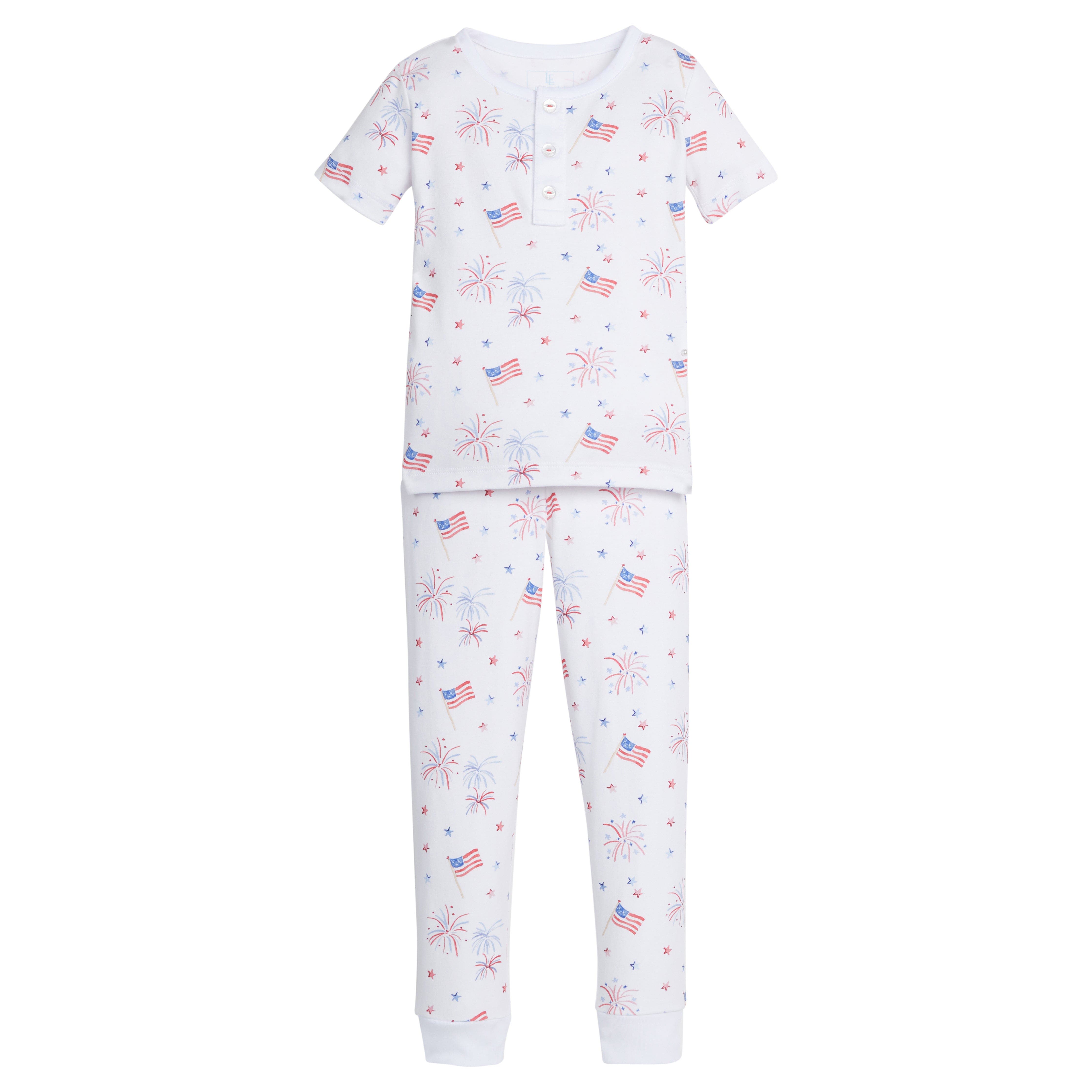 Little English Kids' Short Sleeve Printed Jammies in Flags 