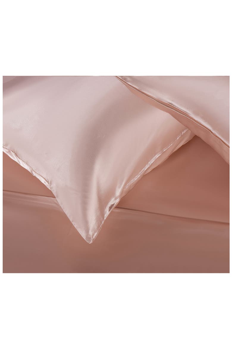 Set of 2 Elegance Satin Pillowcases, Alternate, color, ROSE GOLD