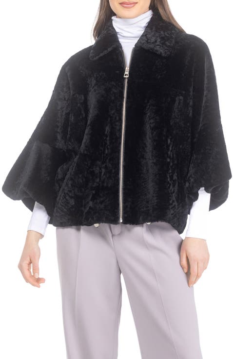Genuine Shearling Jacket With Bubble Sleeves