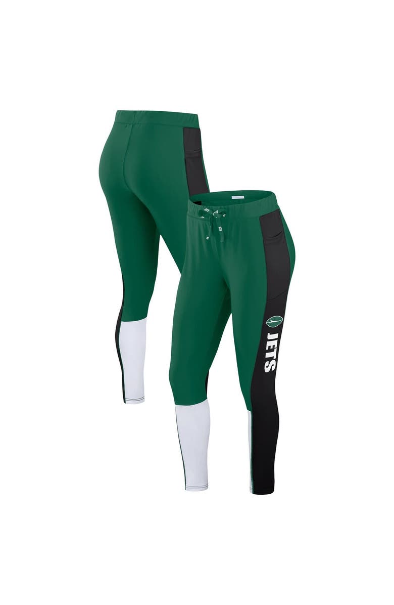 WEAR by Erin Andrews Women's WEAR by Erin Andrews Green/Black New York Jets Color-Block Leggings, Main, color, Green