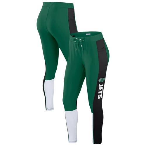 Wear By Erin Andrews Women's Green/black New York Jets Color-block Leggings In Multi