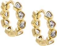 BY ADINA EDEN CZ Heart Bezel Set Huggie Earring