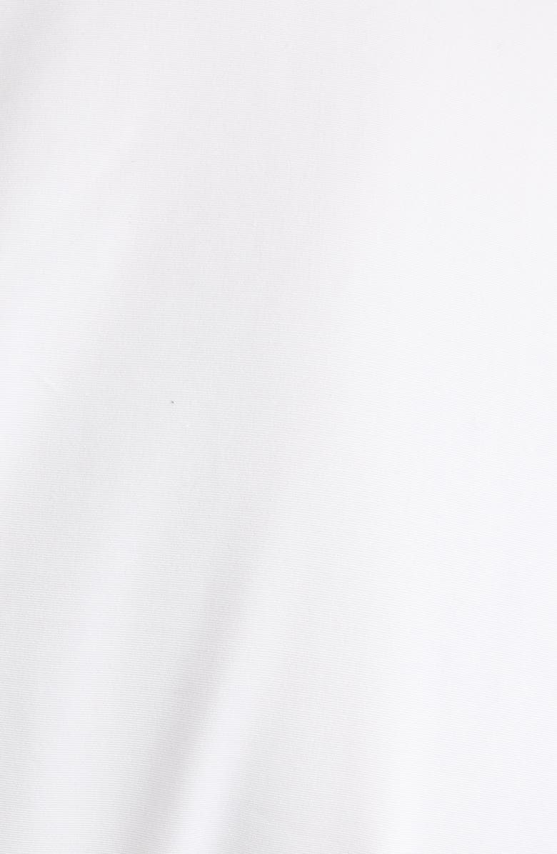 Alaïa Cummerbund Belted Long Sleeve Cotton Poplin Shirtdress, Alternate, color, Blanc