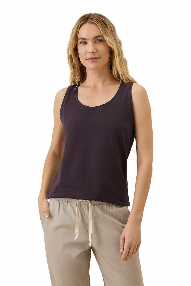 Organic Cotton Luxe Stretch Jersey Tank, Main, color, Plum