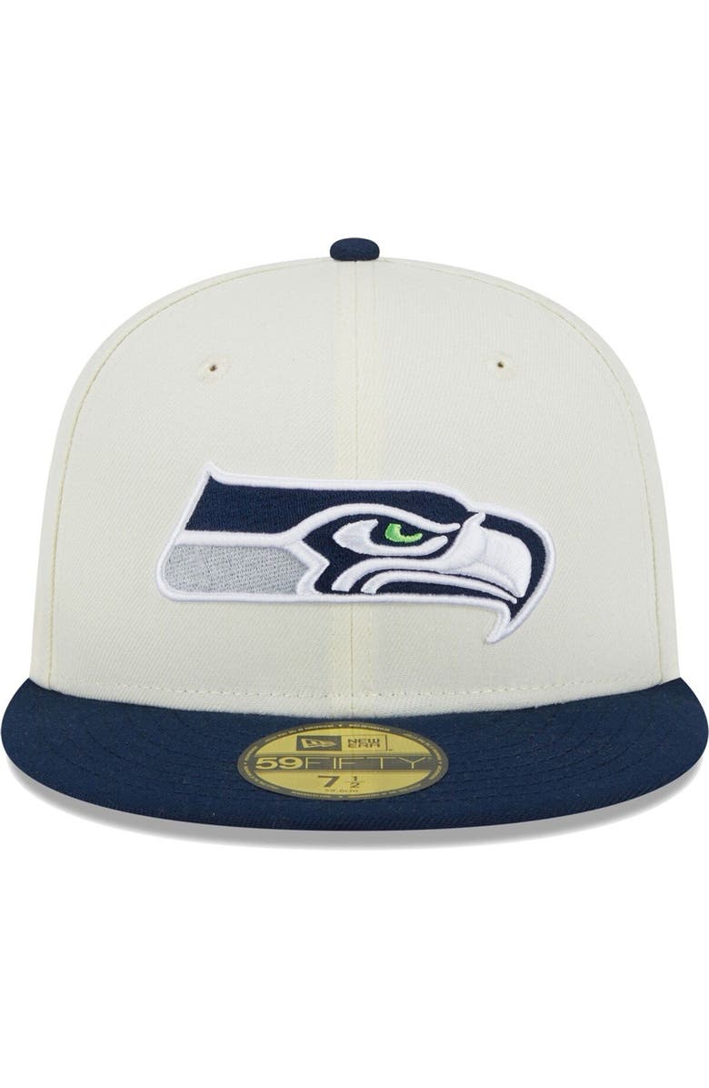 New Era Men's New Era Cream Seattle Seahawks Retro 59FIFTY Fitted Hat, Alternate, color, 