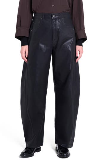 TWP Beryl Coated Barrel Leg Pants in Black at Nordstrom Rack, Size 27