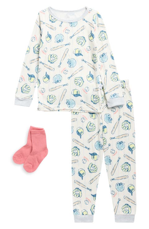 Fitted Two-Piece Pajamas & Socks Set (Toddler)